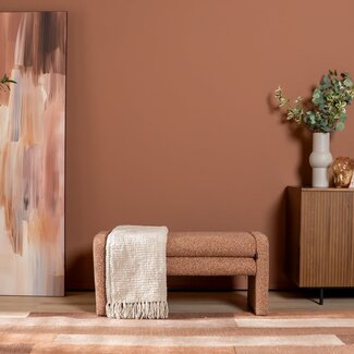 Banc de salle à manger Neil bouclé terracotta 100 cm