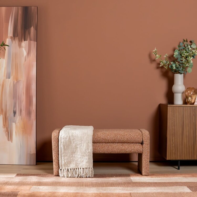 Banc de salle à manger Neil bouclé terracotta 100 cm