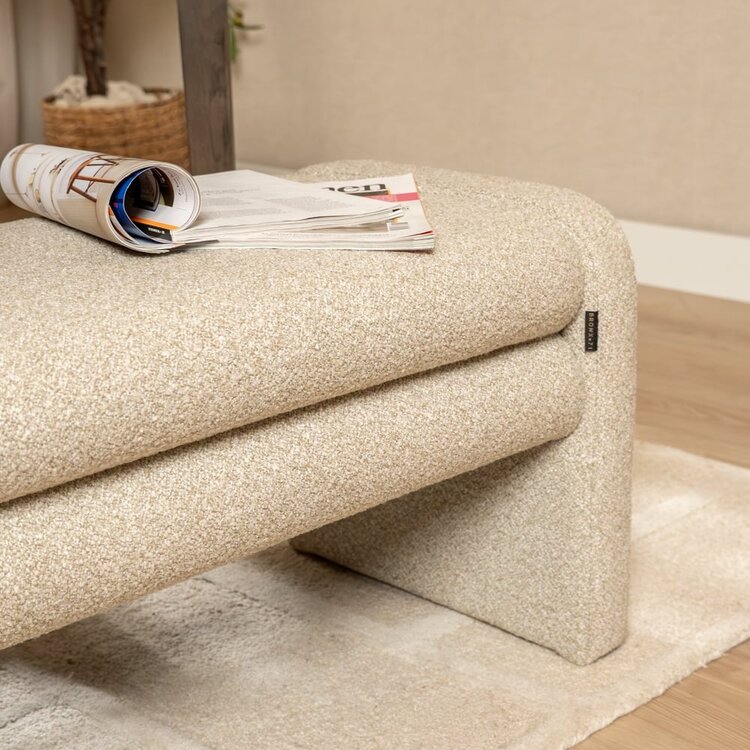 Banc de salle à manger Neil bouclé taupe 100 cm