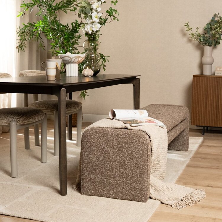 Banc de salle à manger Neil bouclé brun 160 cm
