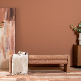 Banc de salle à manger Neil bouclé terracotta 160 cm