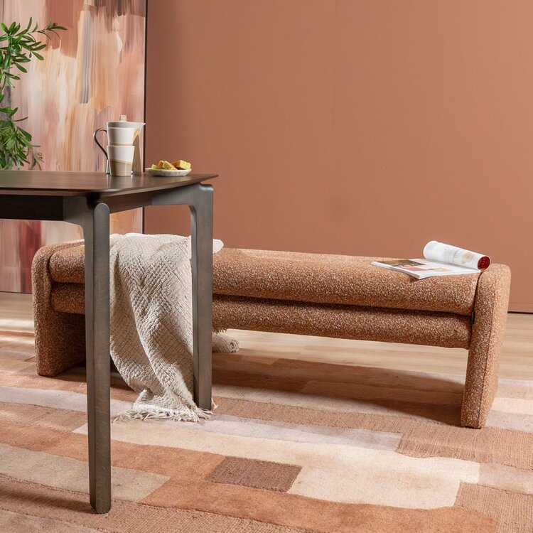 Banc de salle à manger Neil bouclé terracotta 160 cm