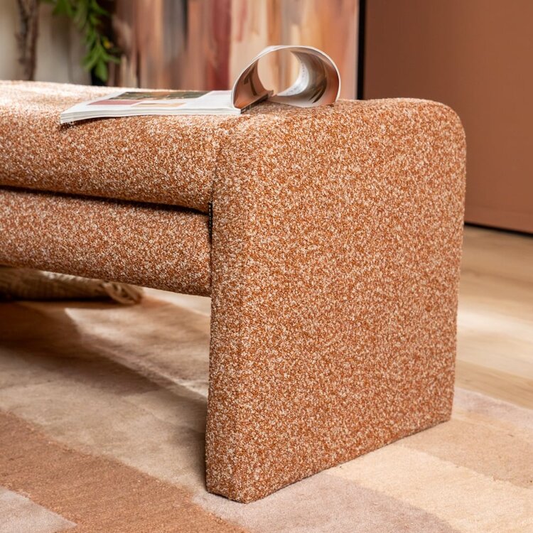 Banc de salle à manger Neil bouclé terracotta 160 cm