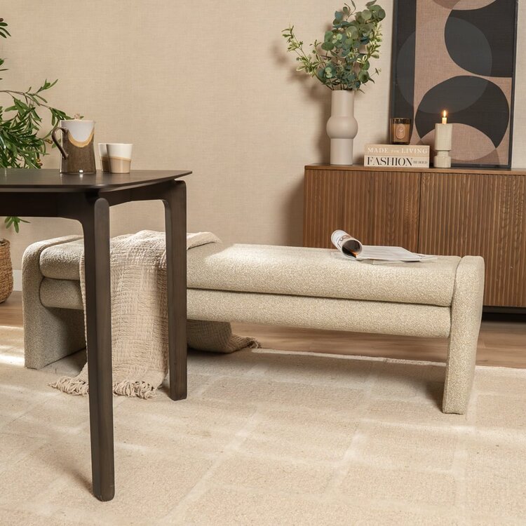Banc de salle à manger Neil bouclé taupe 160 cm