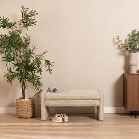 Banc de salle à manger Ravi chenille beige/taupe 100 cm