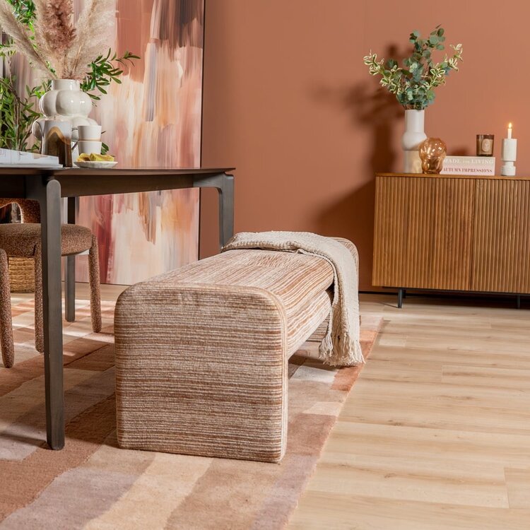 Banc de salle à manger Ravi chenille beige/pink 160 cm
