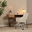 Chaise de salle à manger à roulettes Mona tissu chiné beige