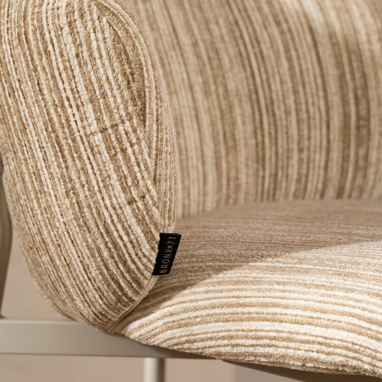 Tabouret de bar Milo chenille beige/taupe 70 cm