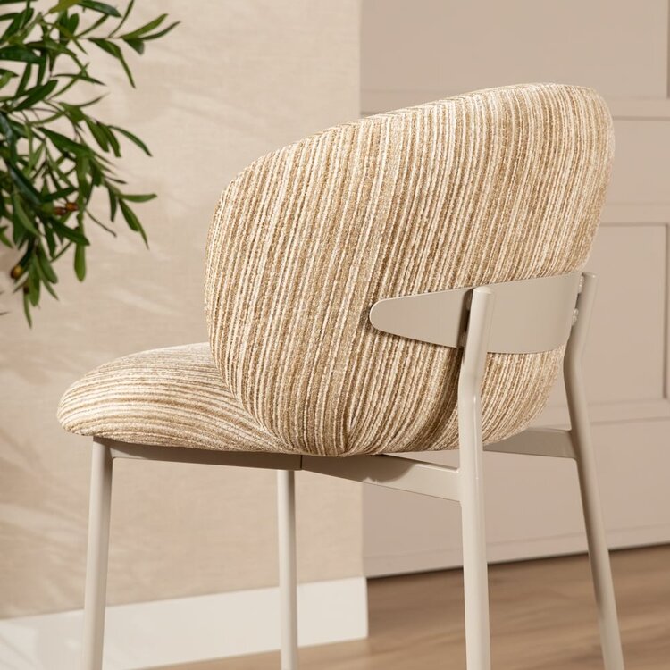 Tabouret de bar Milo chenille beige/taupe 70 cm