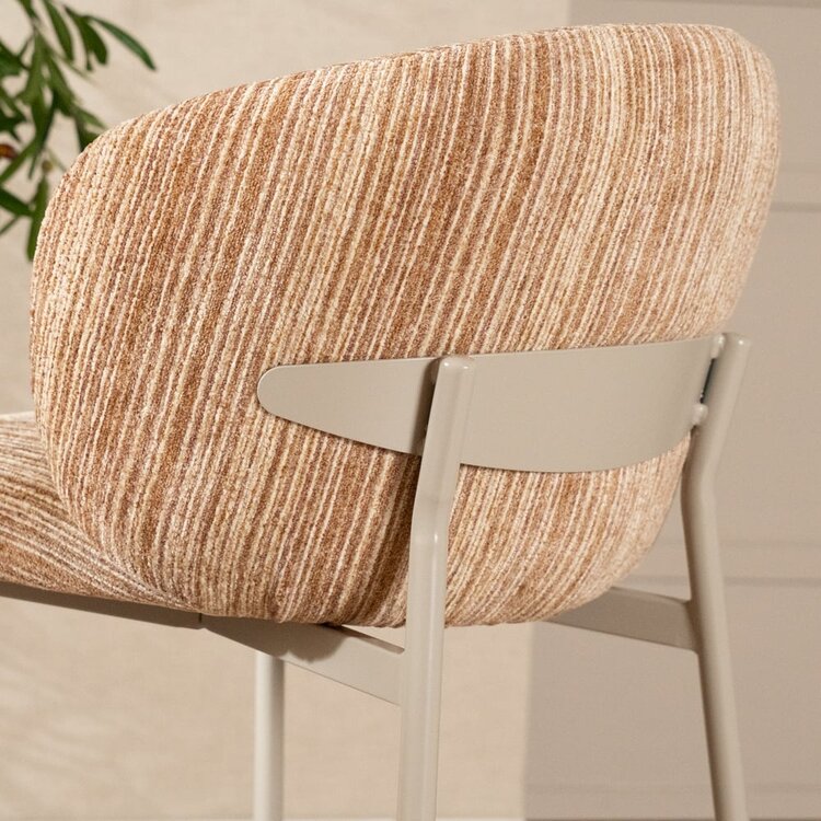Tabouret de bar Milo chenille beige/pink 70 cm