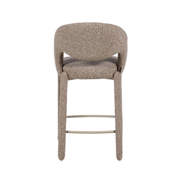 Tabouret de bar June bouclé brun 70 cm