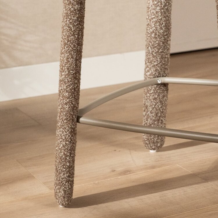 Tabouret de bar June bouclé brun 70 cm