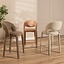Tabouret de bar June bouclé taupe 70 cm
