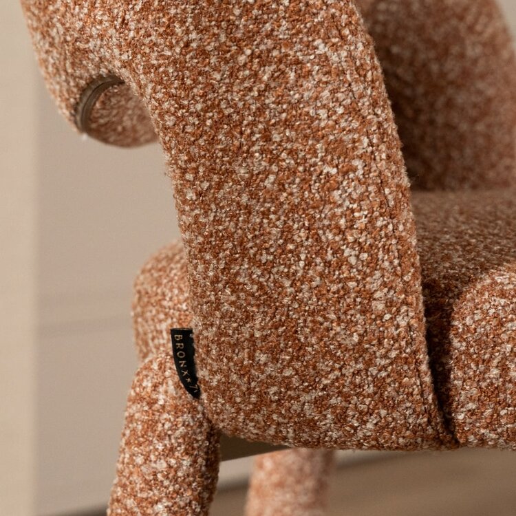 Tabouret de bar June bouclé terracotta 70 cm