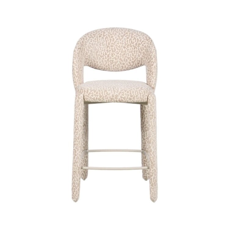Tabouret de bar Leo taupe leopard 70 cm