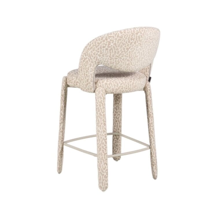 Tabouret de bar Leo taupe leopard 70 cm