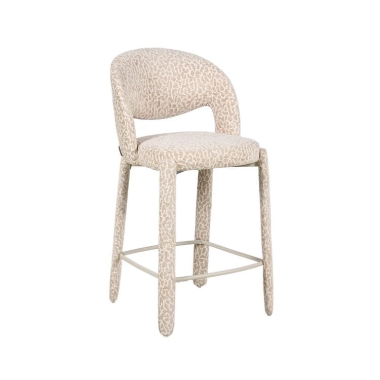Tabouret de bar Leo taupe leopard 70 cm