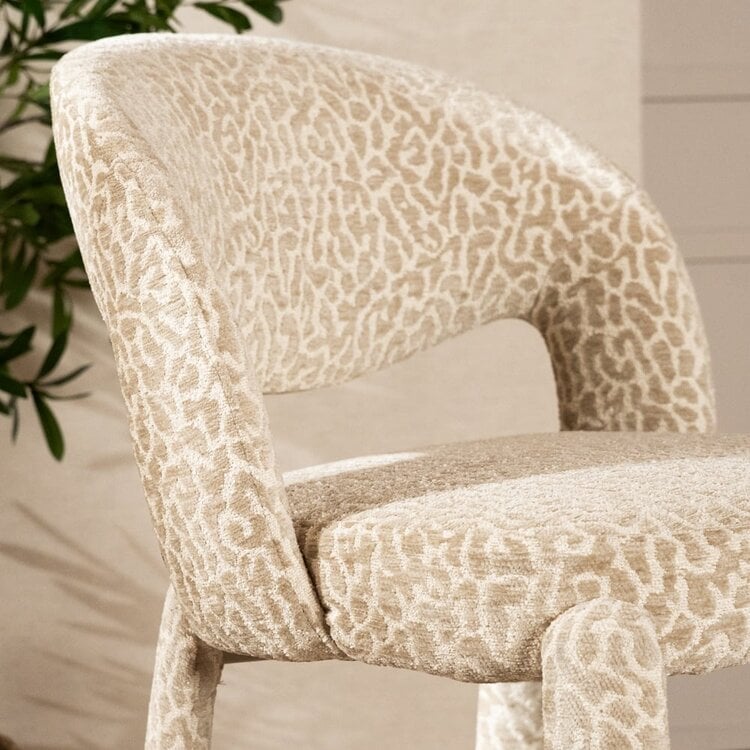 Tabouret de bar Leo taupe leopard 70 cm