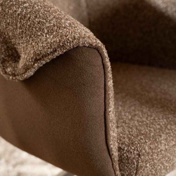 Chaise de salle à manger Riley pivotante bouclé brun
