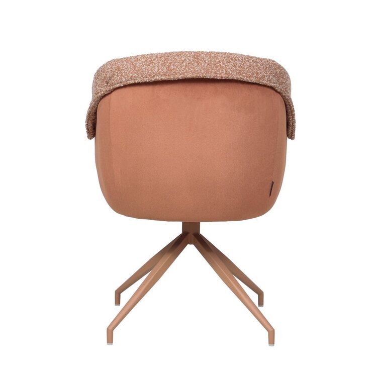 Chaise de salle à manger Riley pivotante bouclé terracotta