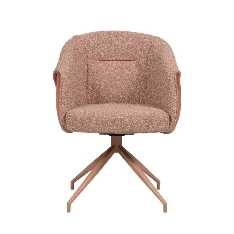 Chaise de salle à manger Riley pivotante bouclé terracotta