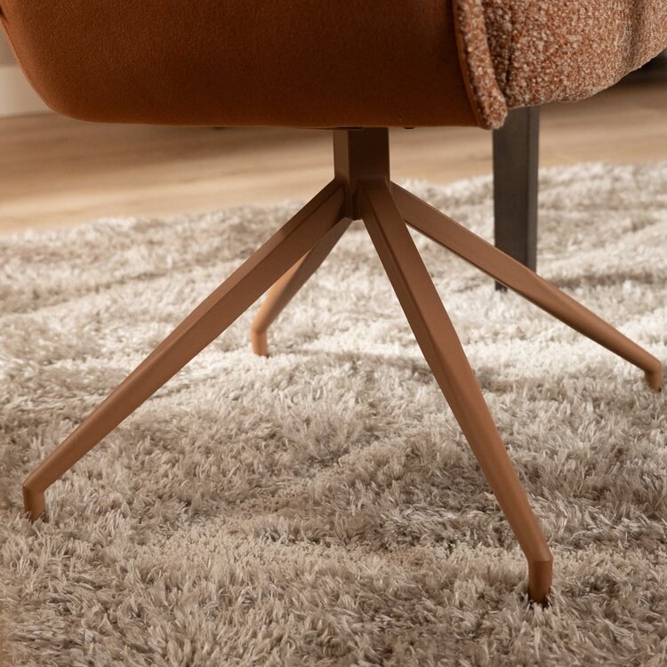 Chaise de salle à manger Riley pivotante bouclé terracotta