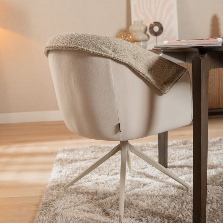 Chaise de salle à manger Riley pivotante bouclé taupe