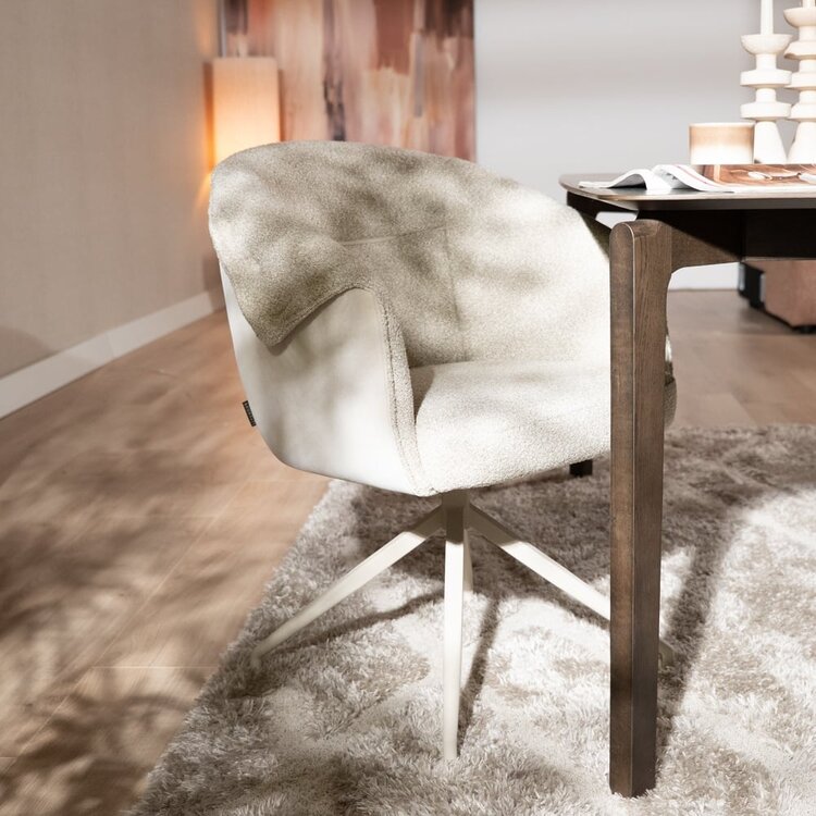 Chaise de salle à manger Riley pivotante bouclé taupe