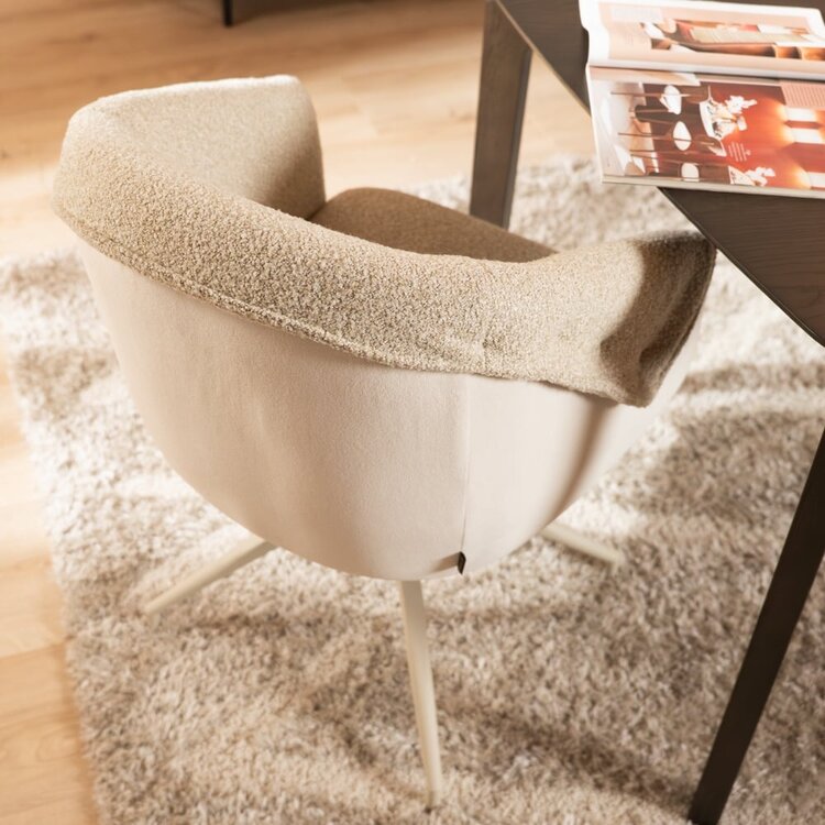 Chaise de salle à manger Riley pivotante bouclé taupe