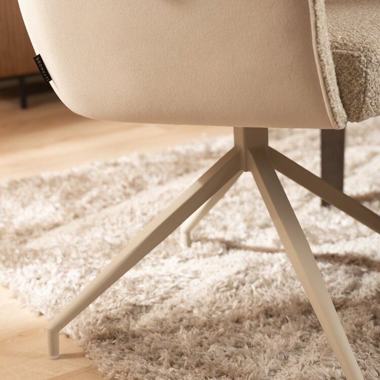 Chaise de salle à manger Riley pivotante bouclé taupe