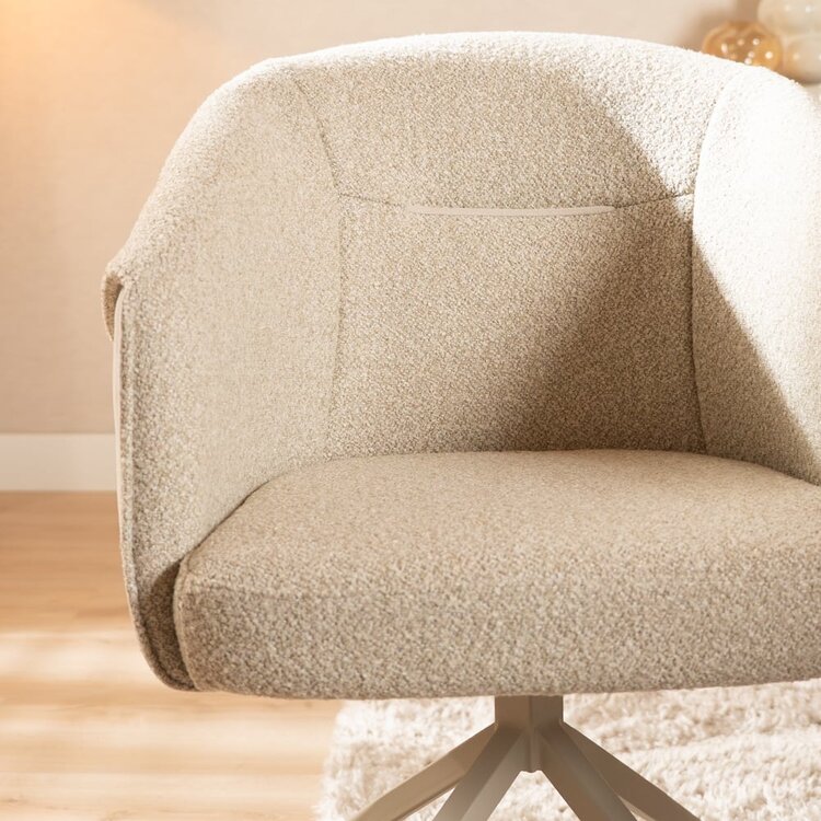 Chaise de salle à manger Riley pivotante bouclé taupe