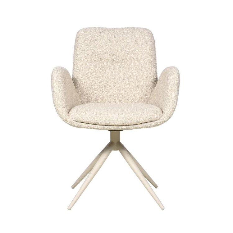 Chaise de salle à manger Alex pivotante bouclé taupe