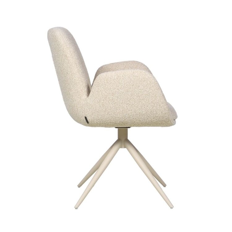 Chaise de salle à manger Alex pivotante bouclé taupe