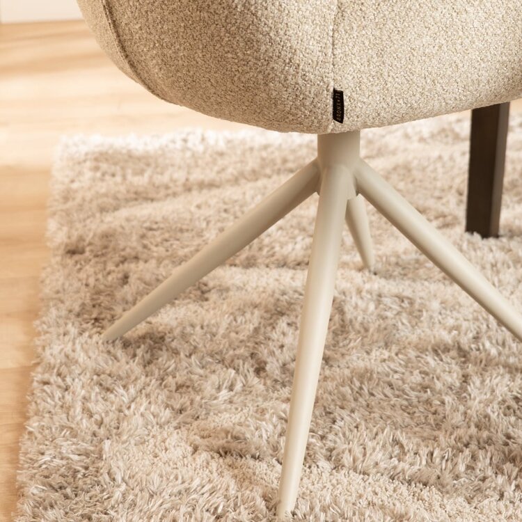 Chaise de salle à manger Alex pivotante bouclé taupe