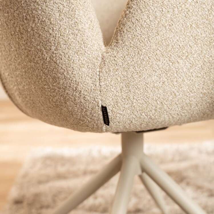 Chaise de salle à manger Alex pivotante bouclé taupe