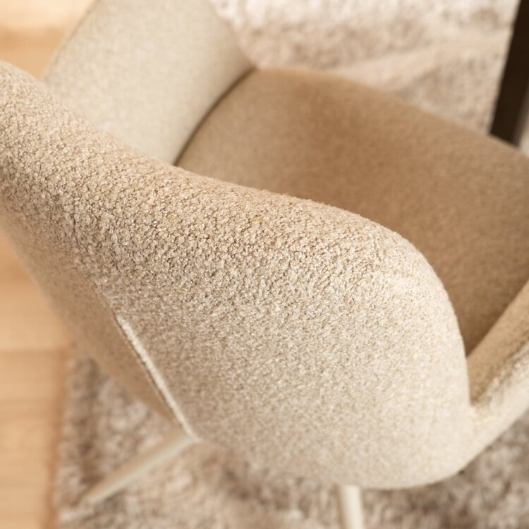 Chaise de salle à manger Alex pivotante bouclé taupe