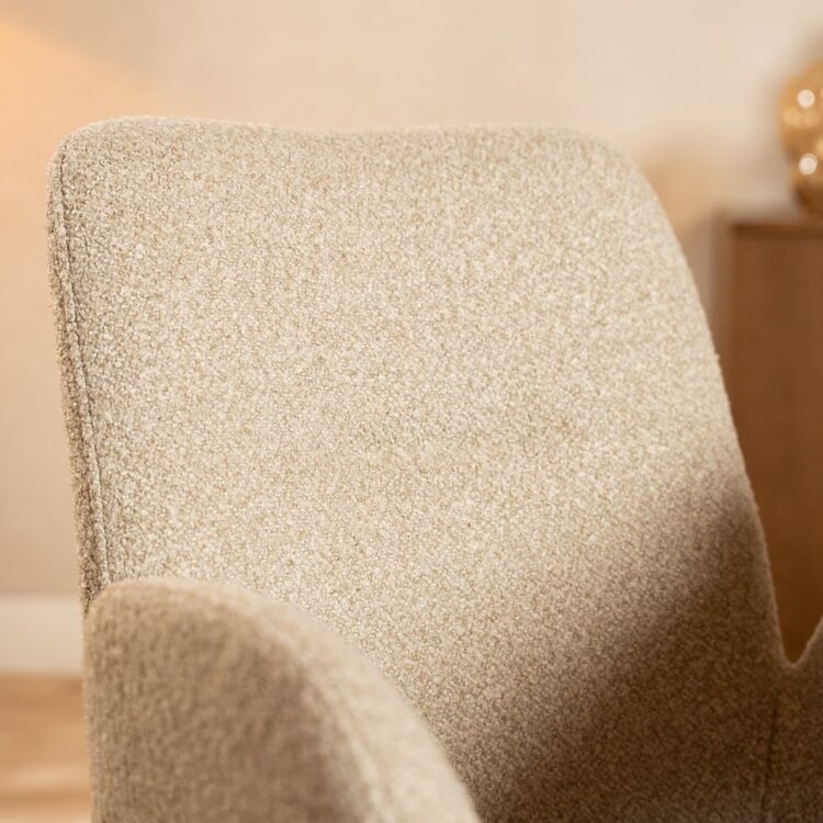 Chaise de salle à manger Alex pivotante bouclé taupe