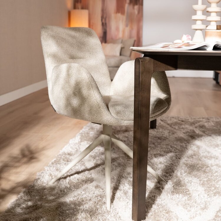 Chaise de salle à manger Alex pivotante bouclé taupe