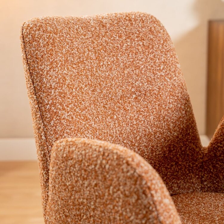 Chaise de salle à manger Alex pivotante bouclé terracotta