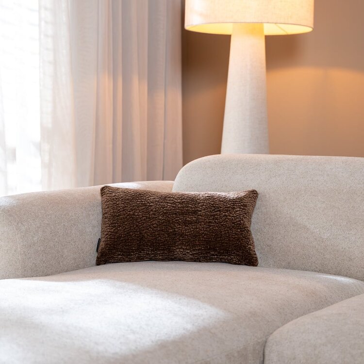 Coussin décoratif Day chenille chocolate brown 25 x 45