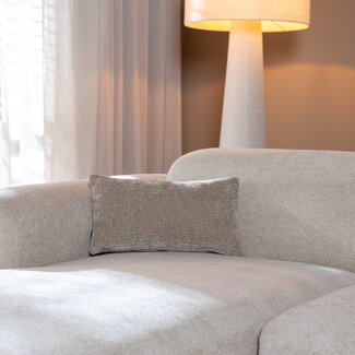 Coussin décoratif Day en tissu chenille taupe 25 x 45