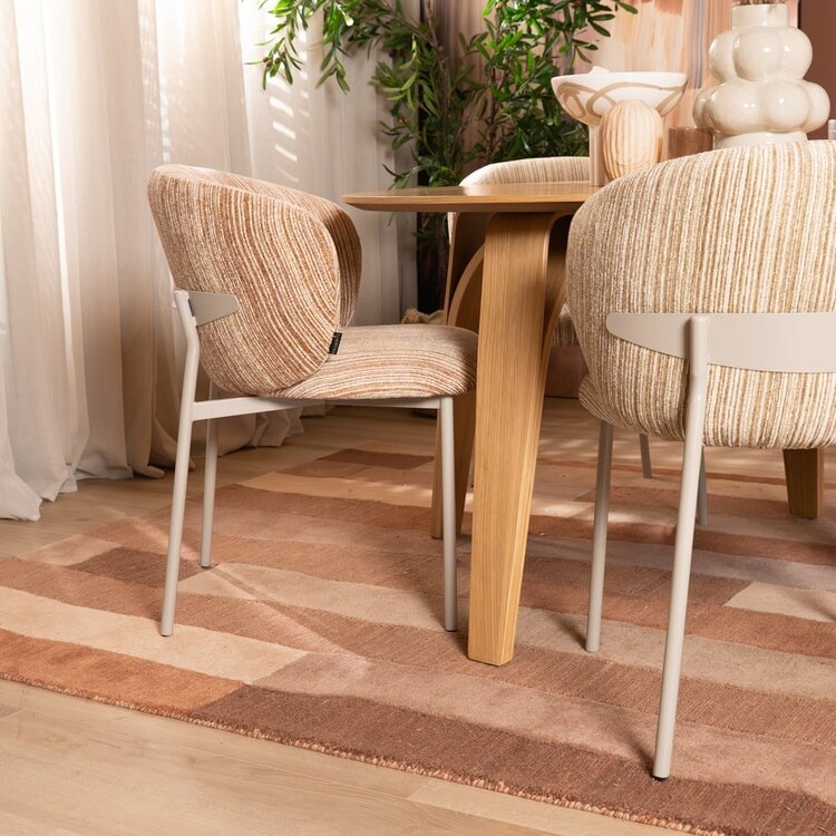 Chaise de salle à manger Milo chenille beige/pink