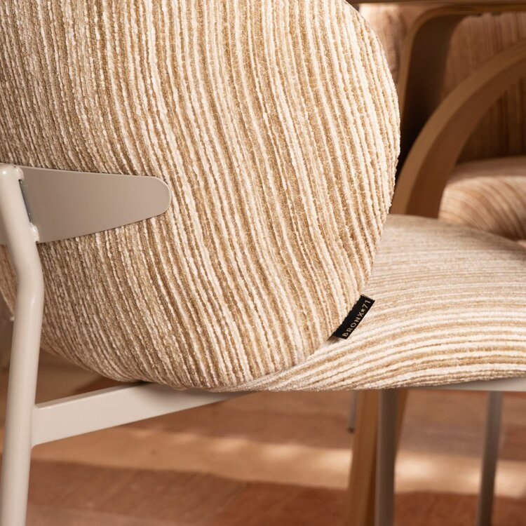 Chaise de salle à manger Milo chenille beige/taupe