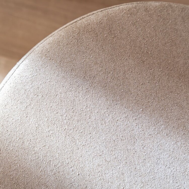 Pouf Blair rond chenille beige ø70 cm
