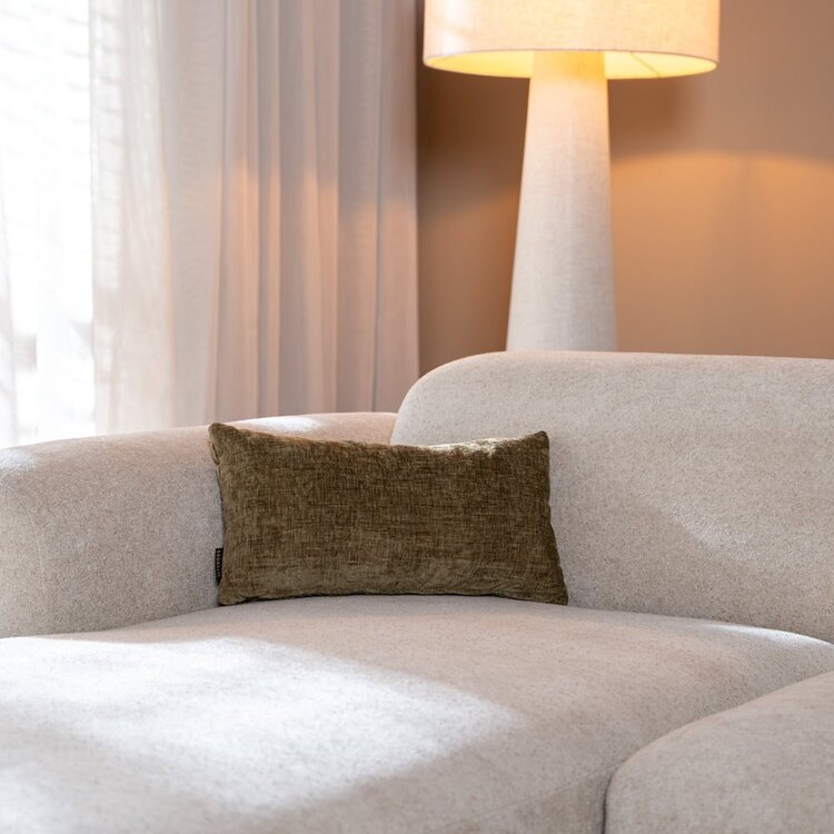 Coussin décoratif Evi chenille vert 25 x 45