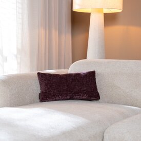 Coussin décoratif Evi chenille violet 25 x 45