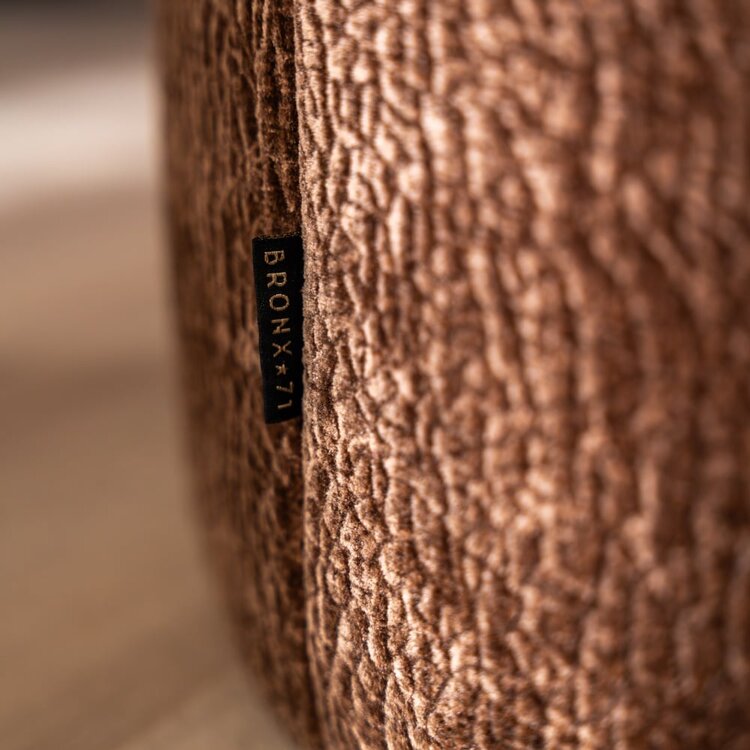 Pouf Chloe rond chenille chocolate brown ø70 cm