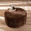 Pouf Chloe rond chenille chocolate brown ø70 cm