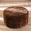 Pouf Chloe rond chenille chocolate brown ø70 cm