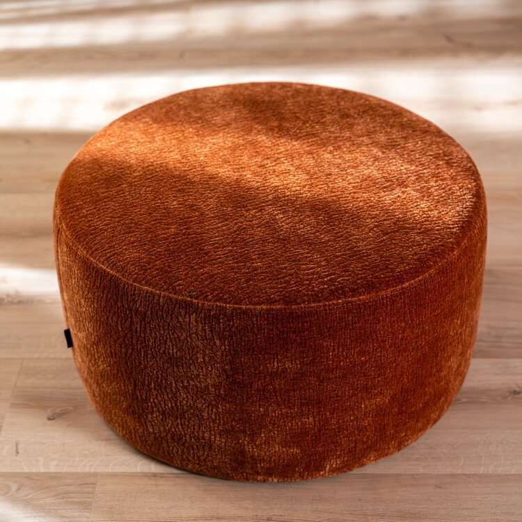 Pouf Chloe rond chenille terracotta ø70 cm